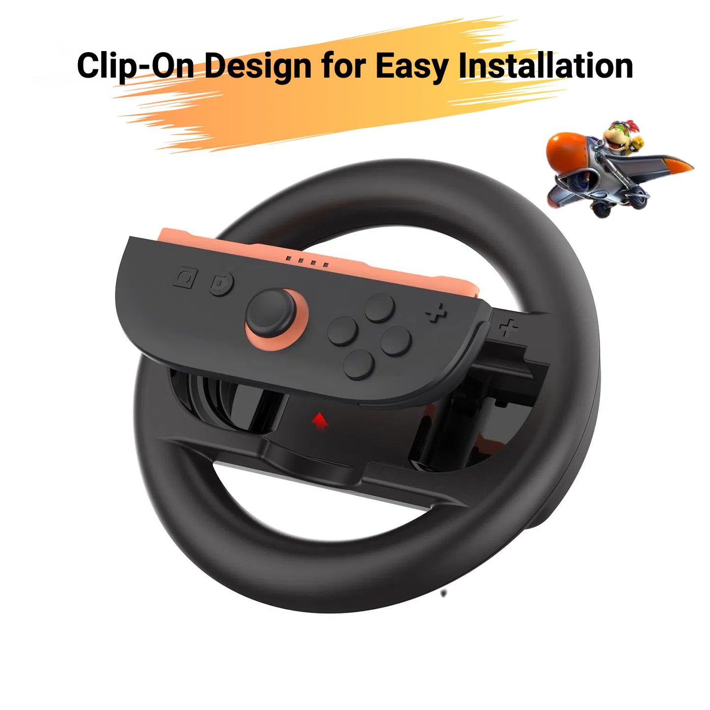 JoyCon Wheel Pair, set of 2, Nintendo Switch 2 compatibility, game console accessories, ergonomic, ABS, black
