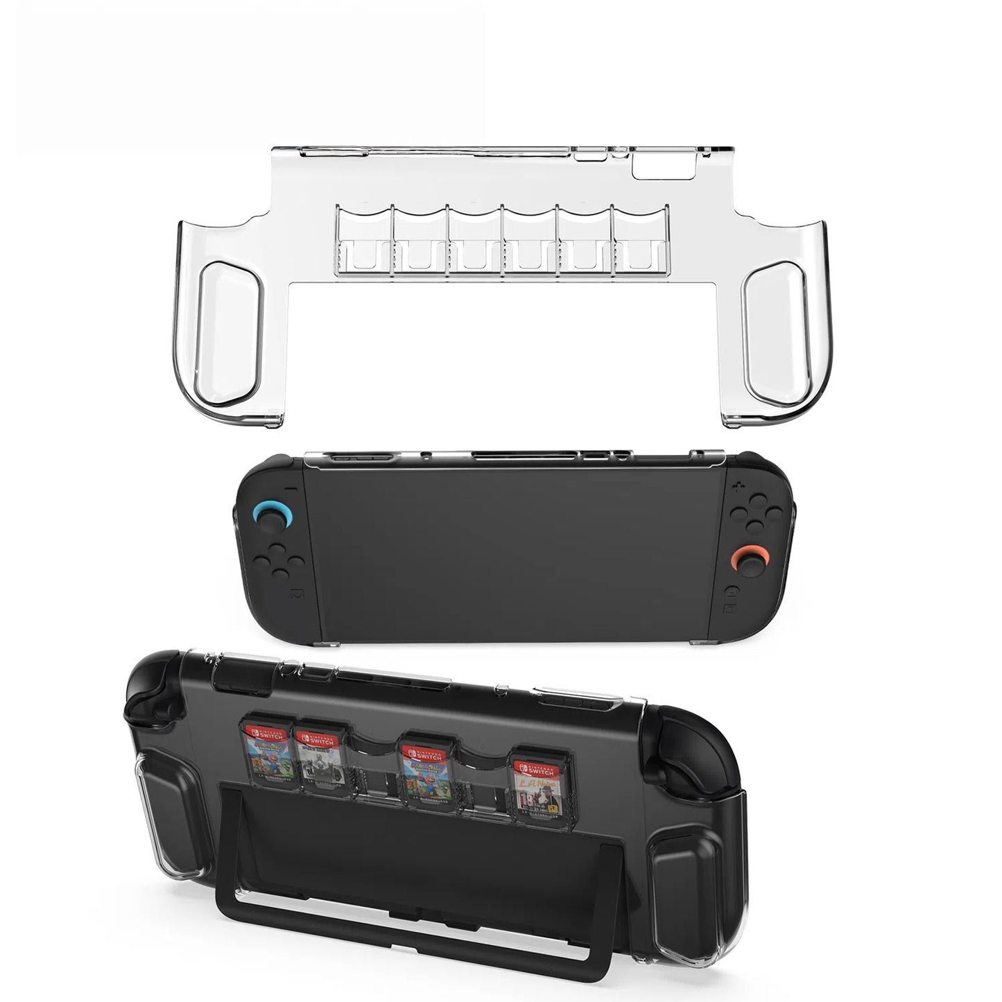 Protective cover Nintendo Switch 2 (2025), anti-scratch, with cassette storage, Ergonomic design, PC Material, Transparent
