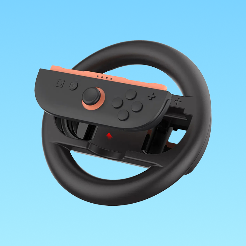JoyCon Wheel Pair, set of 2, Nintendo Switch 2 compatibility, game console accessories, ergonomic, ABS, black